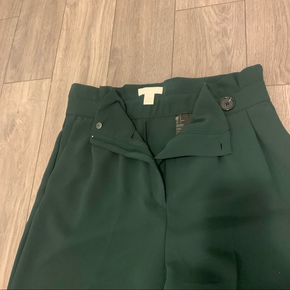 H&M Gorgeous Emerald Green Paperbag High Waist trousers. - Picture 4 of 5